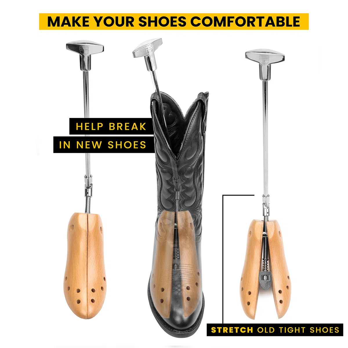 HOUNDSBAY Bloodhound - Estirador profesional de botas vaqueras occidentales para hombres y mujeres, ensanchador de zapatos para botas de vaquero