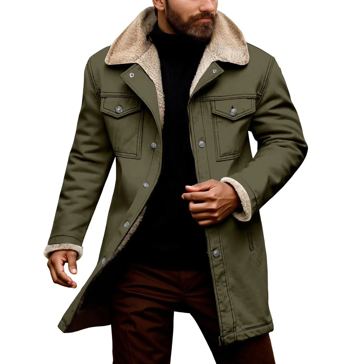 Chaqueta Hombre Invierno Cremallera Chaqueta Deportiva Hombre Cómodo Exterior Europeo Otoño Invierno De Terciopelo Liso Bolsillo Y Cierre Claro