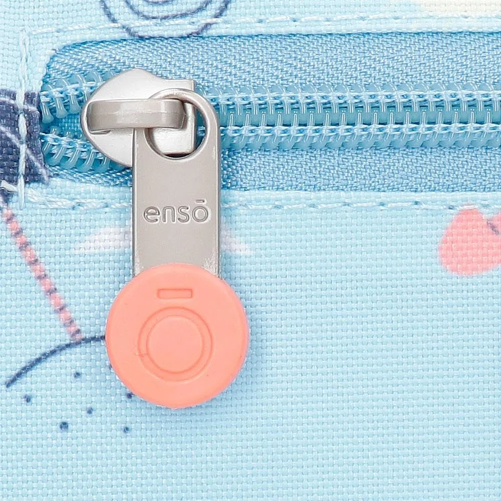Enso Magic summer mochila infantil, mochila escolar, fabricada en Poliéster, ruedas dobles de giro multidireccional, Múltiples formas de usarlo, rosa y azul