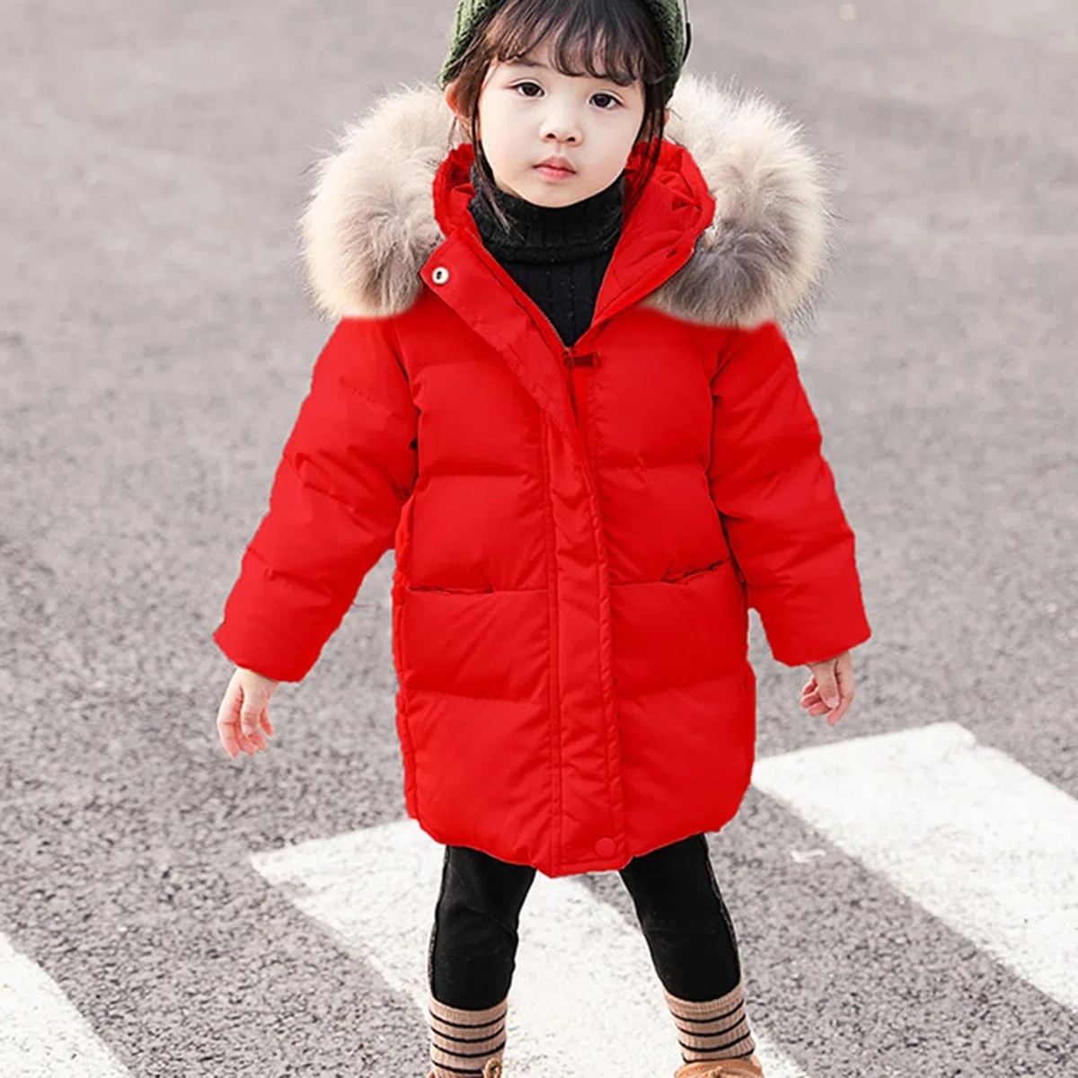 OBiQuzz Chaqueta acolchada para niña, abrigo de plumón con capucha, abrigo de invierno cálido, chaqueta de invierno larga, chaqueta de plumón, chaqueta de entretiempo ligera con cremallera, chaqueta
