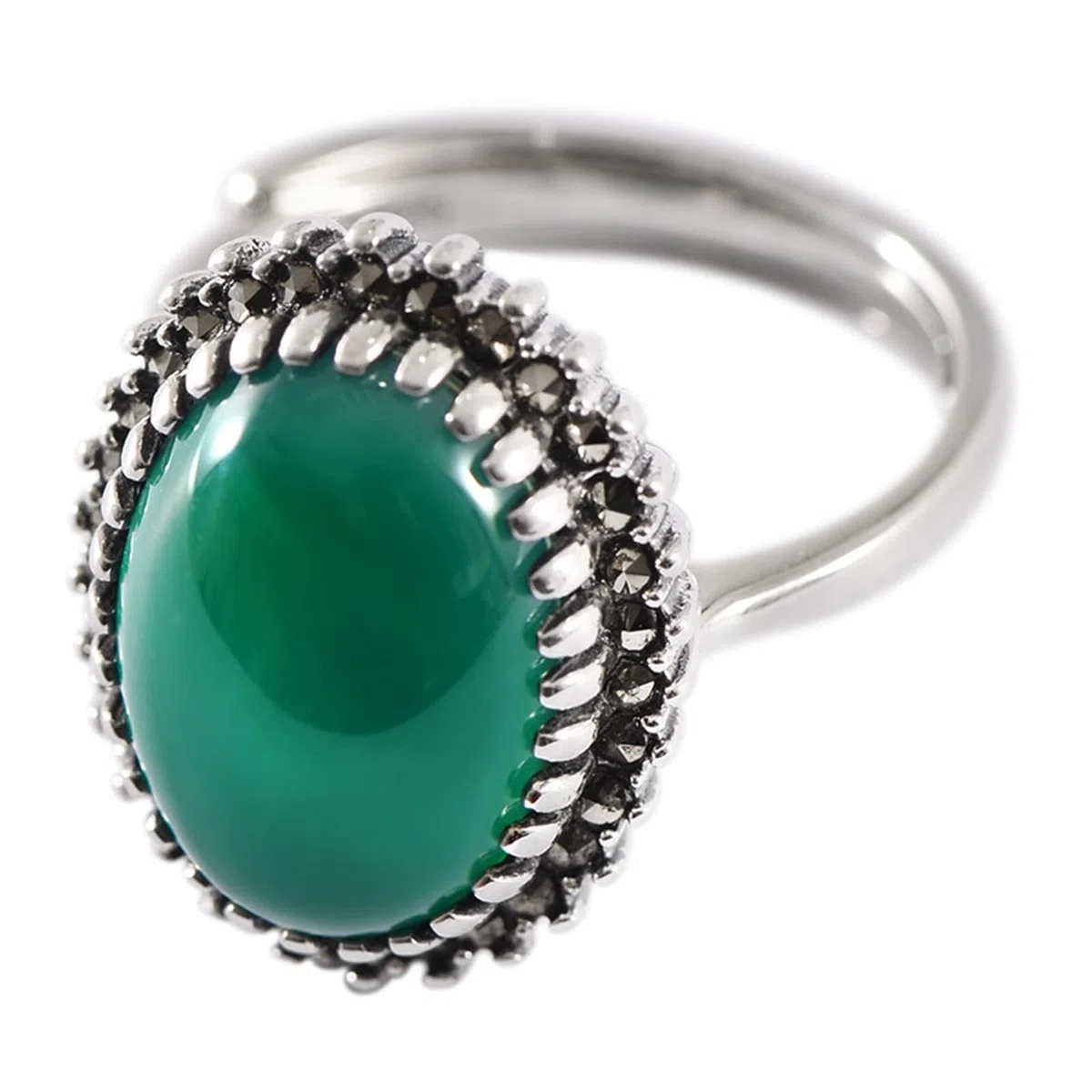 Anillos de plata 925 para mujer, anillo ajustable, ovalado, para mujer, plata, Verstellbar, piedra