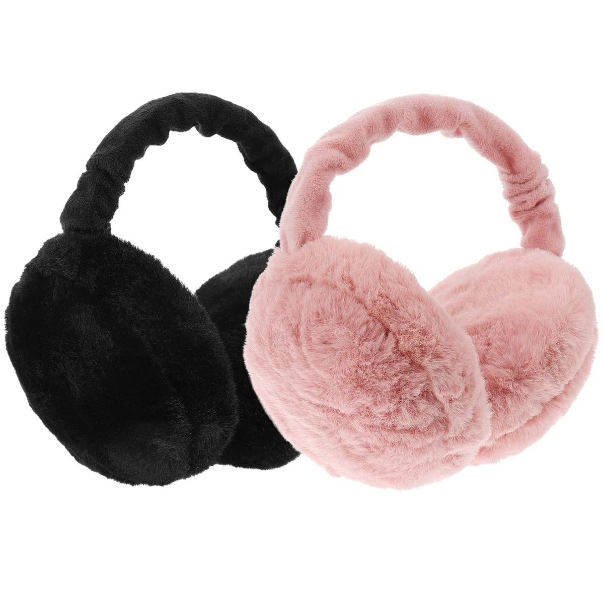Mipcase Orejeras de Felpa para Invierno, Cálidas y Cómodas, Plegables y Resistentes al Viento, 2piezas en Poliéster para Hombres y Mujeres