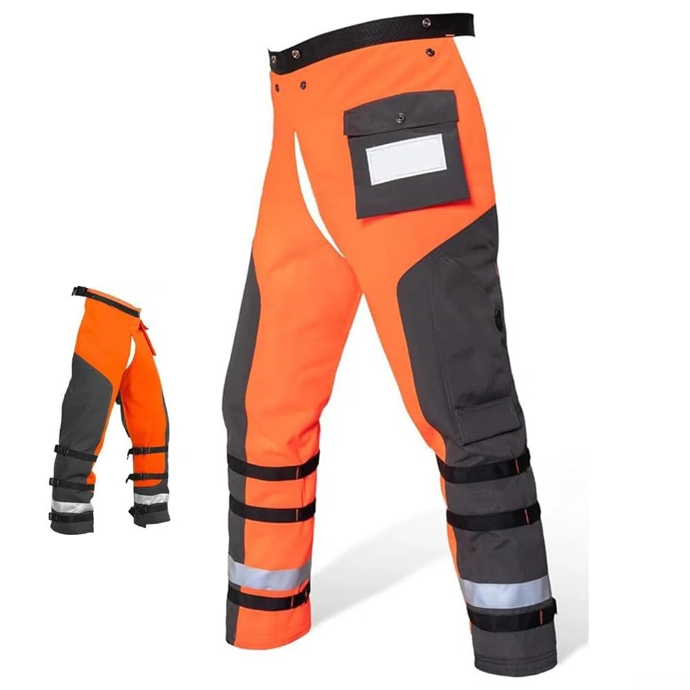 Pantalones de protección para motosierra, pantalones de motosierra ligeros, cinturón ajustable, 9 capas de protección para cortar y registrar, herramientas forestales de seguridad (M)