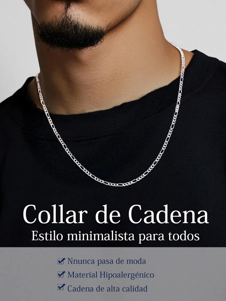 Suplight Cadena Plata Hombre Mujer, Plata de Ley 925 Collar Italiano de Cadena Cubana/Fígaro con Caja de Regalo, 3/5 mm Ancho 36/46/51/56/61/66/71 cm Largo, Joyería Hipoalergénica Básica