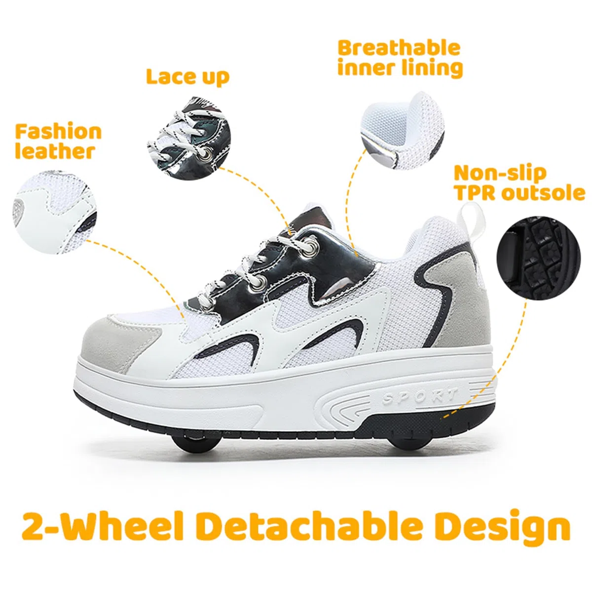 Wooowyet Zapatillas de patinaje con luces LED para niños y niñas, zapatillas de moda con ruedas, recargables por USB, gancho y bucle