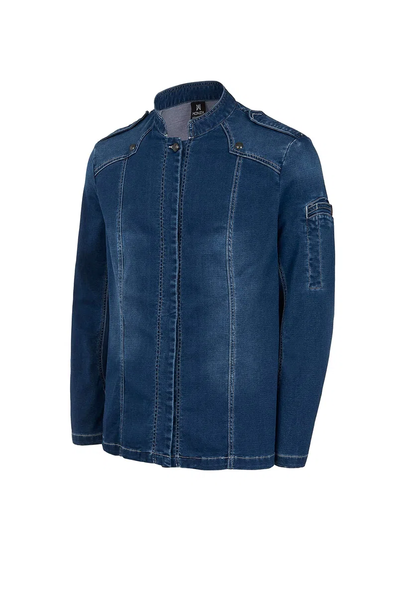 Chaquetilla Cocinero Hombre de Manga Larga con Corchetes. Tejido de Malla en Las Mangas y Espalda para Mejorar la transpirabilidad. Ropa Cocina/Hostelería. Ref: 4130