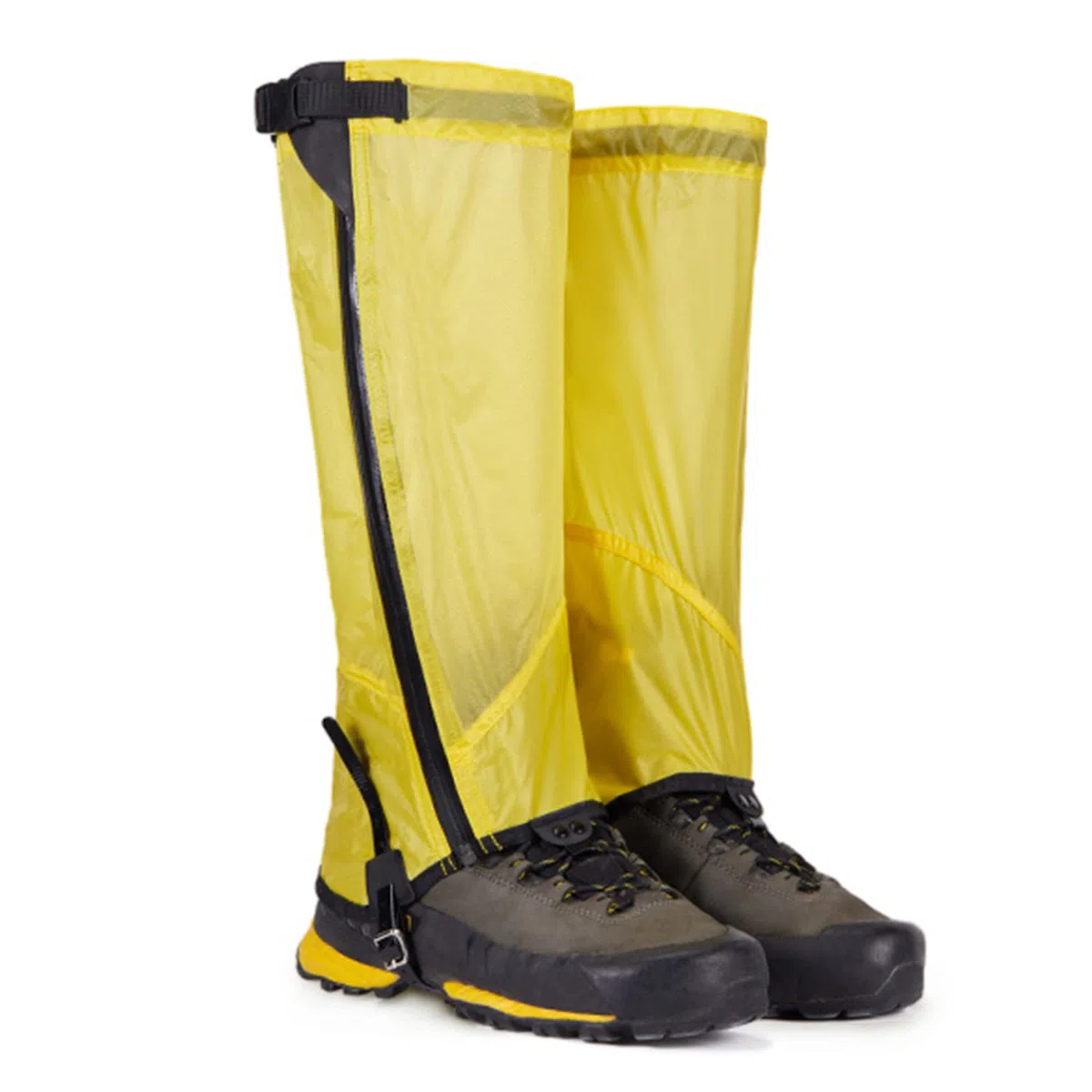 Polainas impermeables para piernas de nieve, polainas ajustables para botas de nieve, camping, senderismo, escalada, caza, polainas para zapatos (amarillo, M)