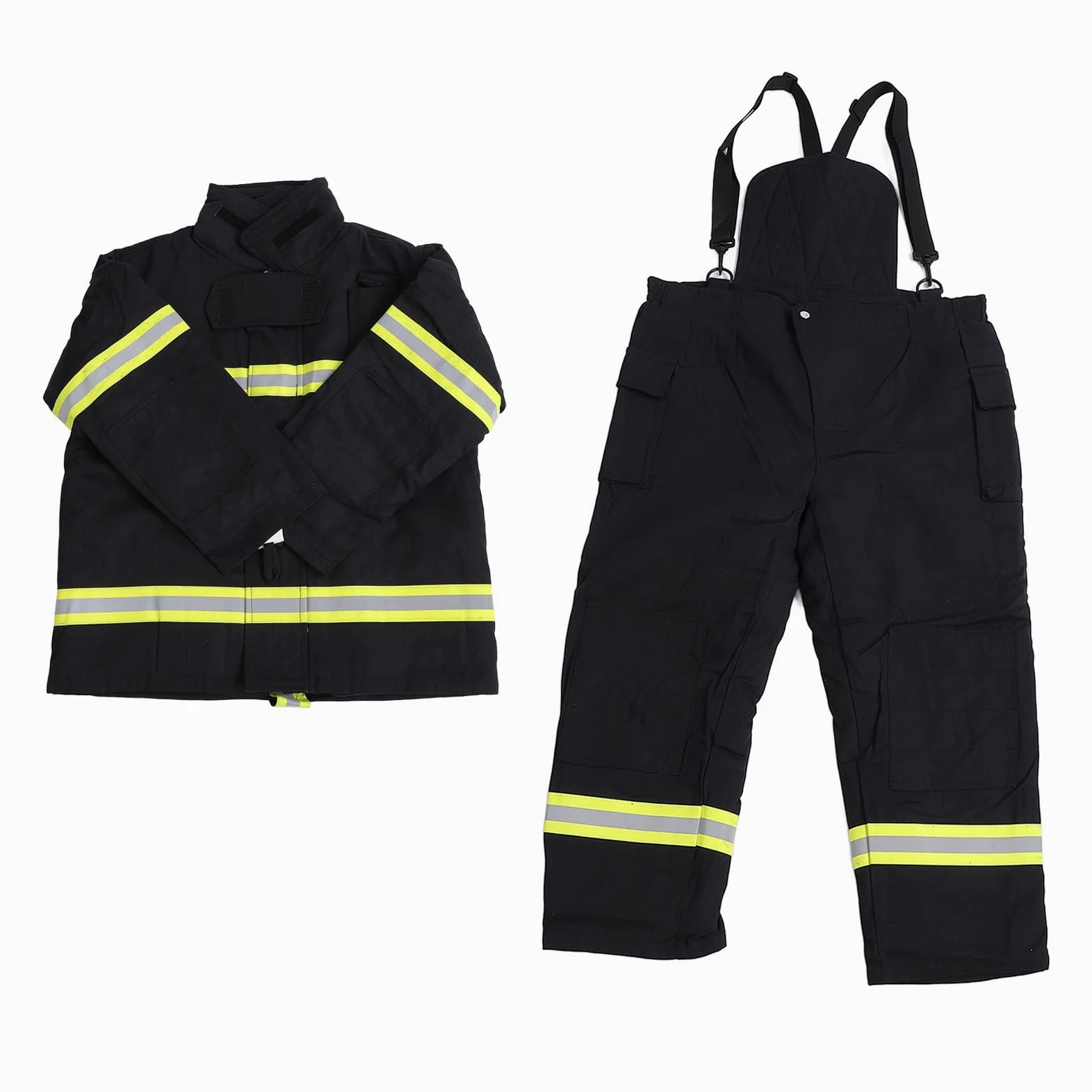Traje, Chaqueta Retardante y Pantalón con Aislamiento de 4 Capas para Alta Visibilidad en Entornos Laborales Peligrosos (XXXL)