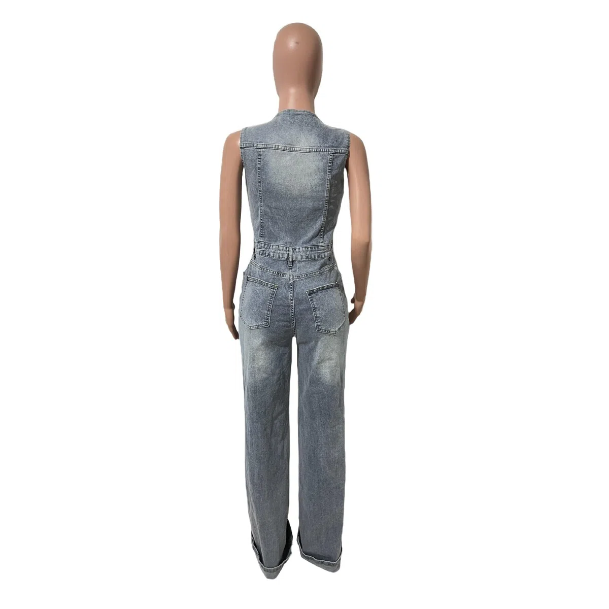Mono Vaquero Y2K Para Mujer Mono Vaquero Sin Mangas Con Botones Delanteros