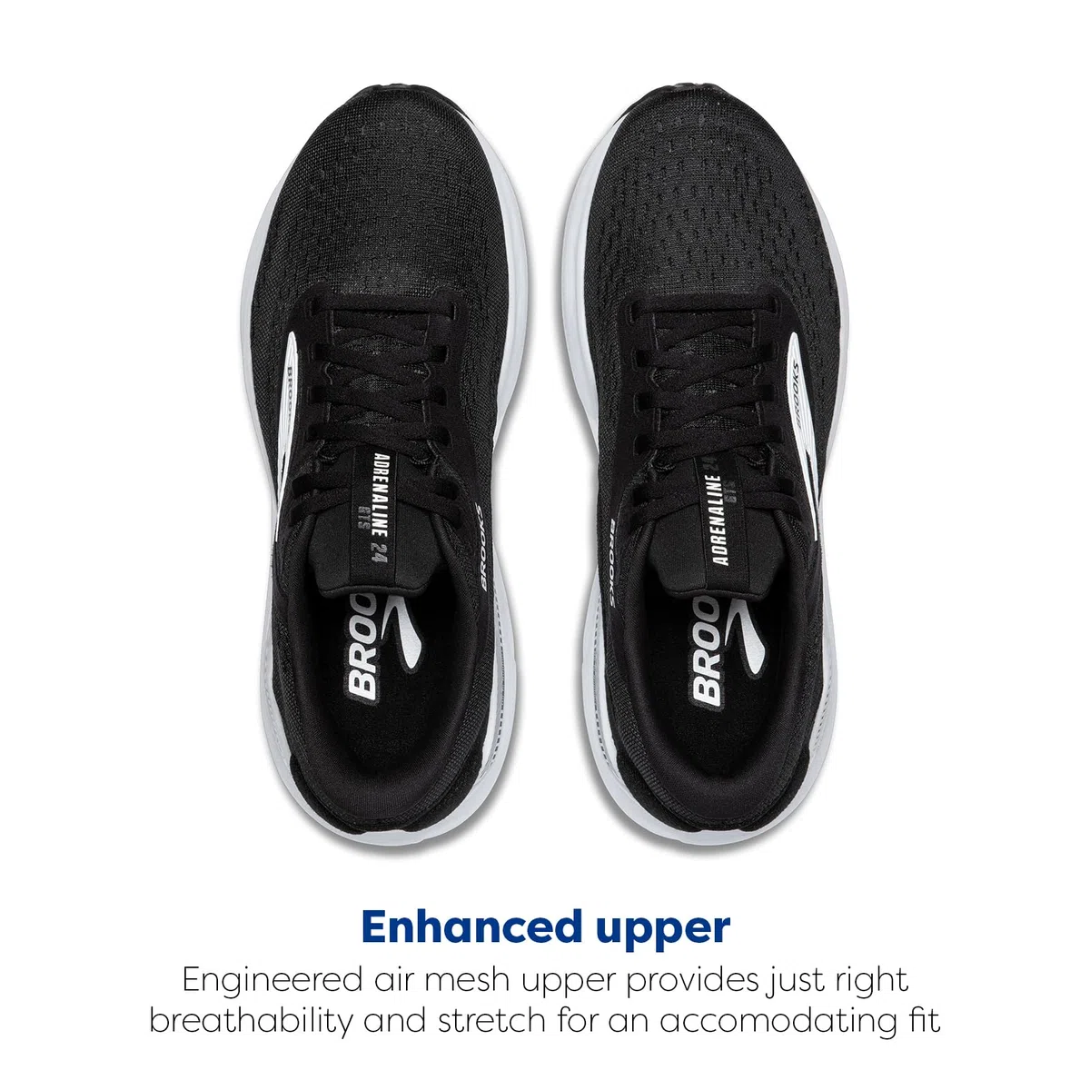 Brooks Adrenaline GTS 24 Zapatillas de running para mujer, con sujeción, Negro/Blanco, 9.5 Wide