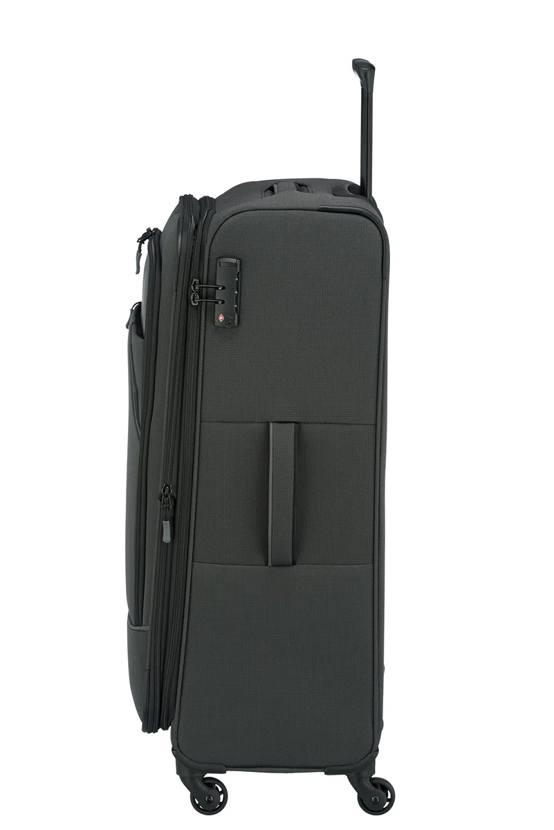 paklite Maleta de Viaje de 4 Ruedas, Carro Soft Shell Grande, Ampliable, Derby, Elegante Carrito con Pliegue de expansión, Cierre TSA, 77 cm, 102-115 litros