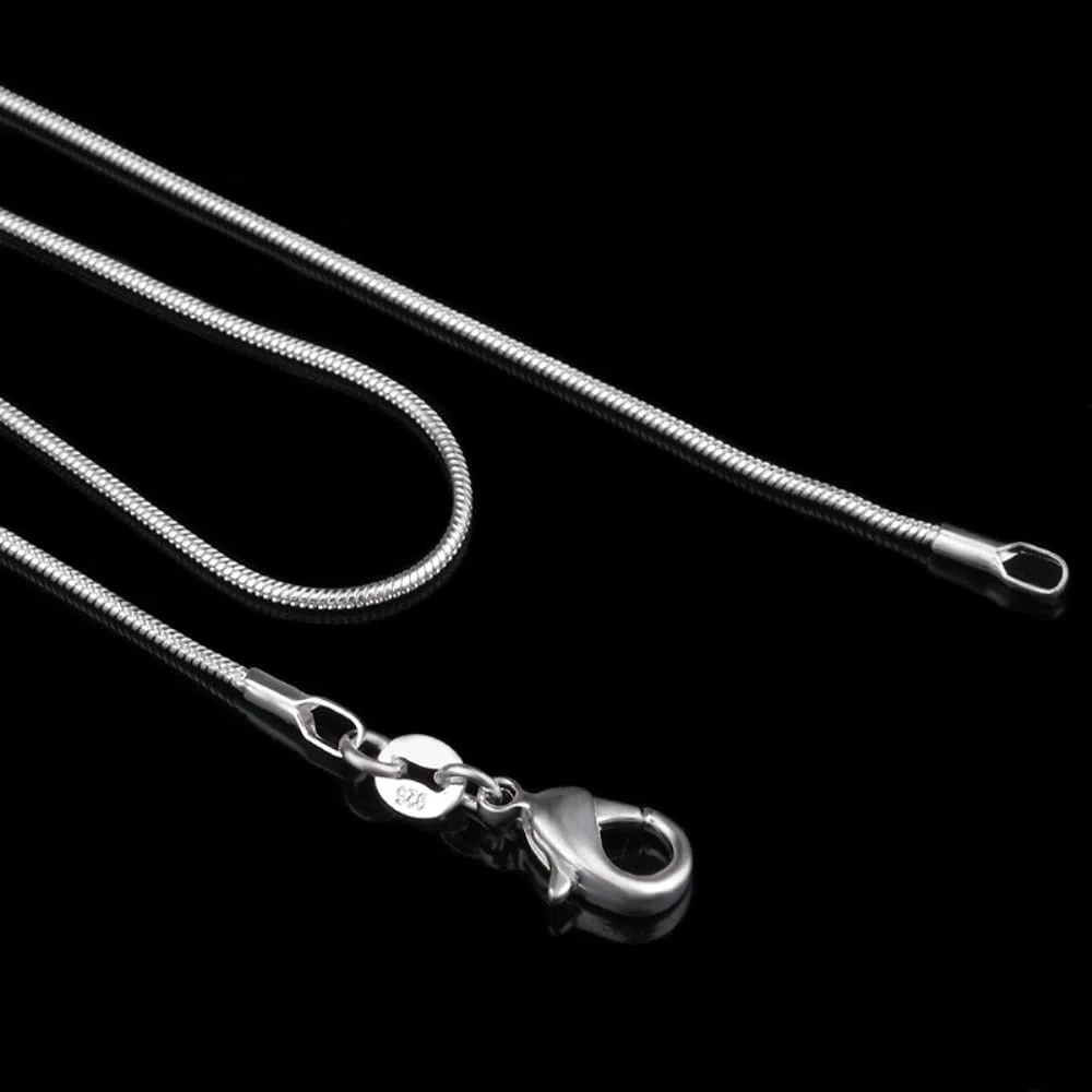 YDYDTTKD Joyería para niñas, Longitud de 16 a 30 Pulgadas, Collar de Cadenas 100%, gargantillas de Serpiente de 1mm, Collar, Decoraciones para Mujeres