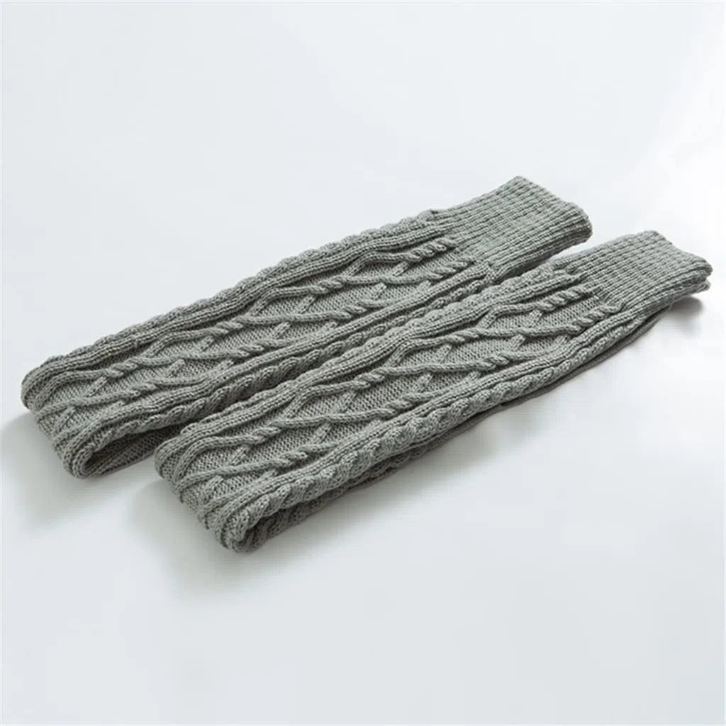 Pares Mujeres Invierno Tejido sobre La Rodilla Bota Larga Cálido Muslo Medias Altas Pantimedias Calentadores De Piernas (Color : A, Size : 75CM) (A 75CM)