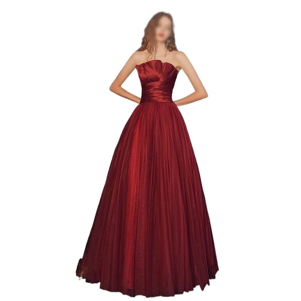 Vestido Recortado Sujetador con Tirantes Y Blusa de Tubo Largo Vestido de Novia Recortado Vestido de Noche de Banquete Vestido de Noche de Mujer, d, XS