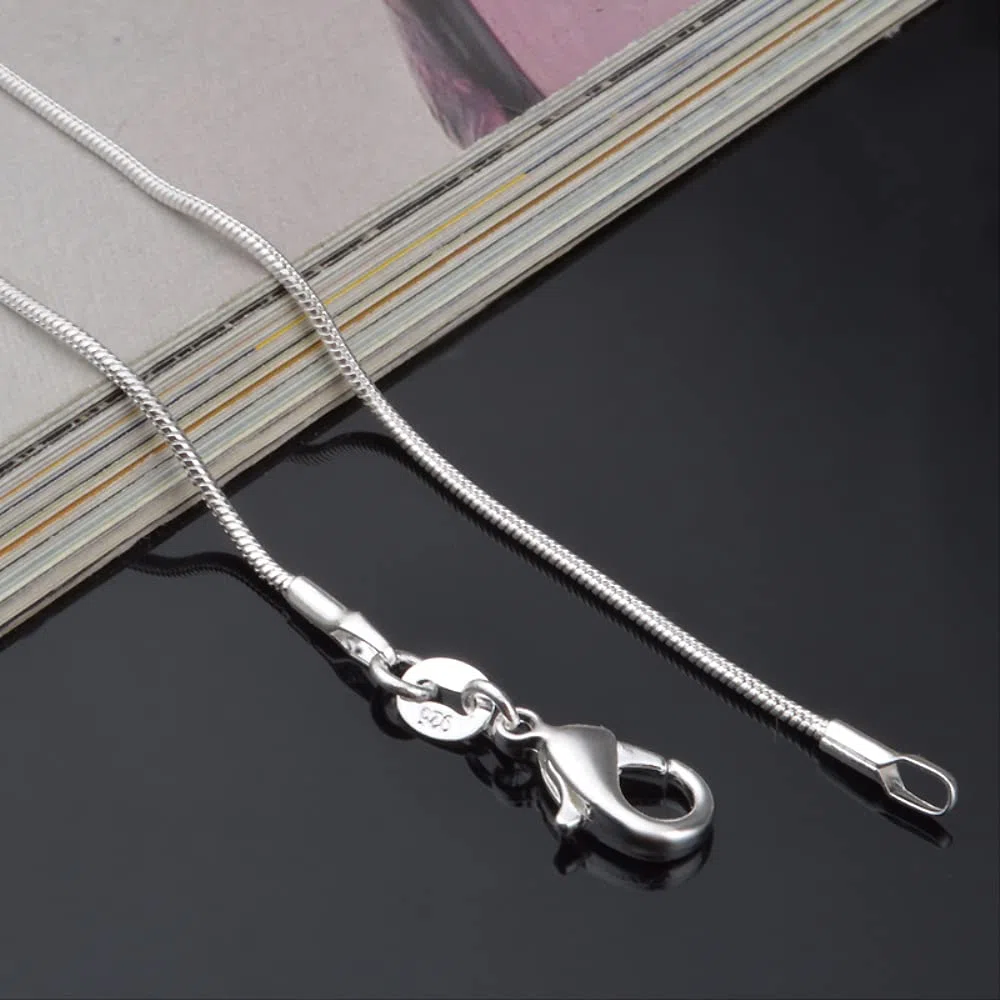 YDYDTTKD Joyería para niñas, Longitud de 16 a 30 Pulgadas, Collar de Cadenas 100%, gargantillas de Serpiente de 1mm, Collar, Decoraciones para Mujeres