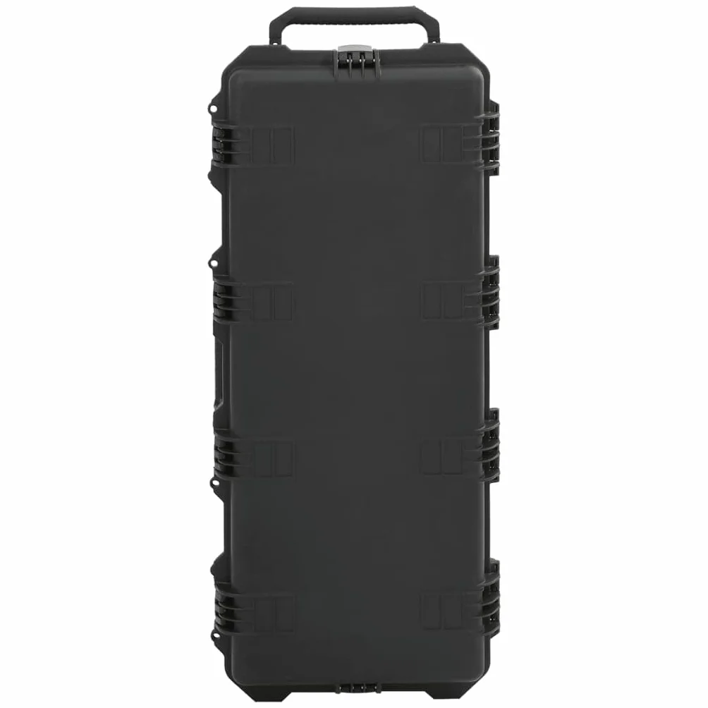 Maletín de transporte de polipropileno y ABS negro para viajes en avión, rígida, con inserto de espuma, válvula de presión, 100,5 x 42 x 17 cm, con cerradura, para exterior y almacenamiento