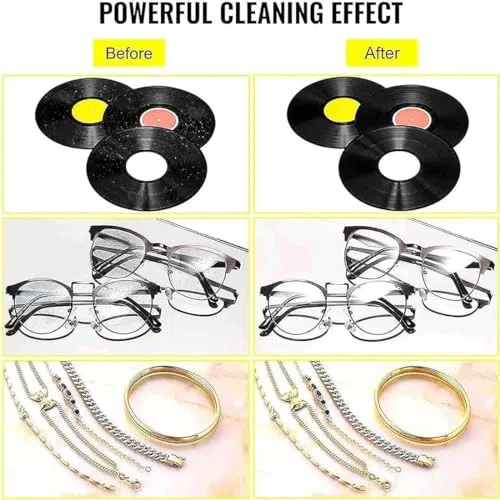 Limpiador ultrasónico para discos de vinilo, 180 W con temporizador y rotación automática, limpia de forma segura discos de 7 y 12 pulgadas sin daños