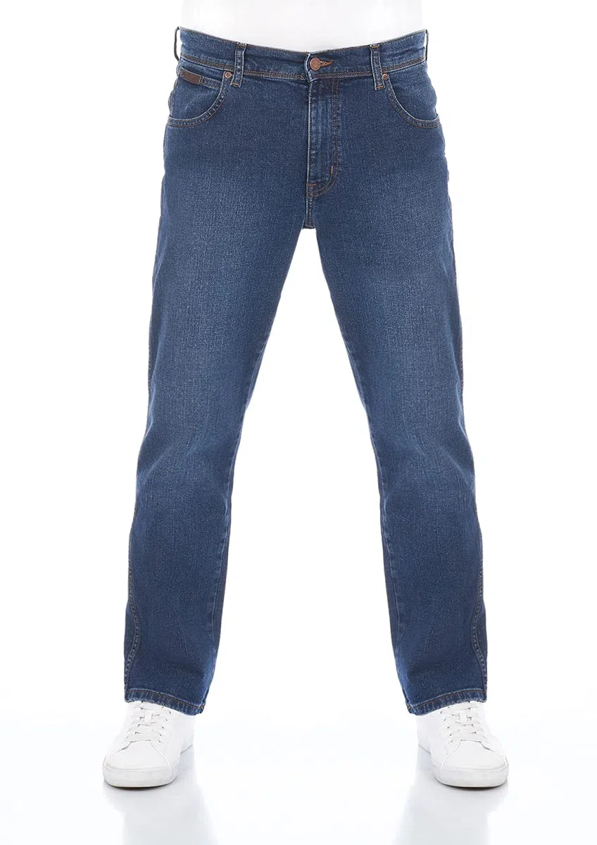 Wrangler Texas - Vaqueros elásticos para hombre de corte regular Authentic Straight