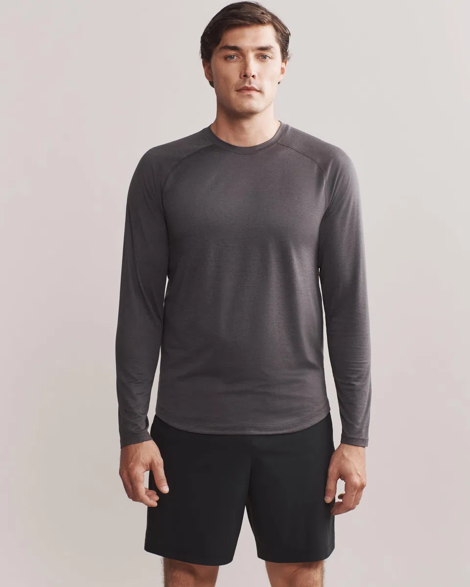 Rhone Atmosphere - Camiseta de manga larga para hombre, ultrasuave, ligera, absorbe la humedad, antiolor
