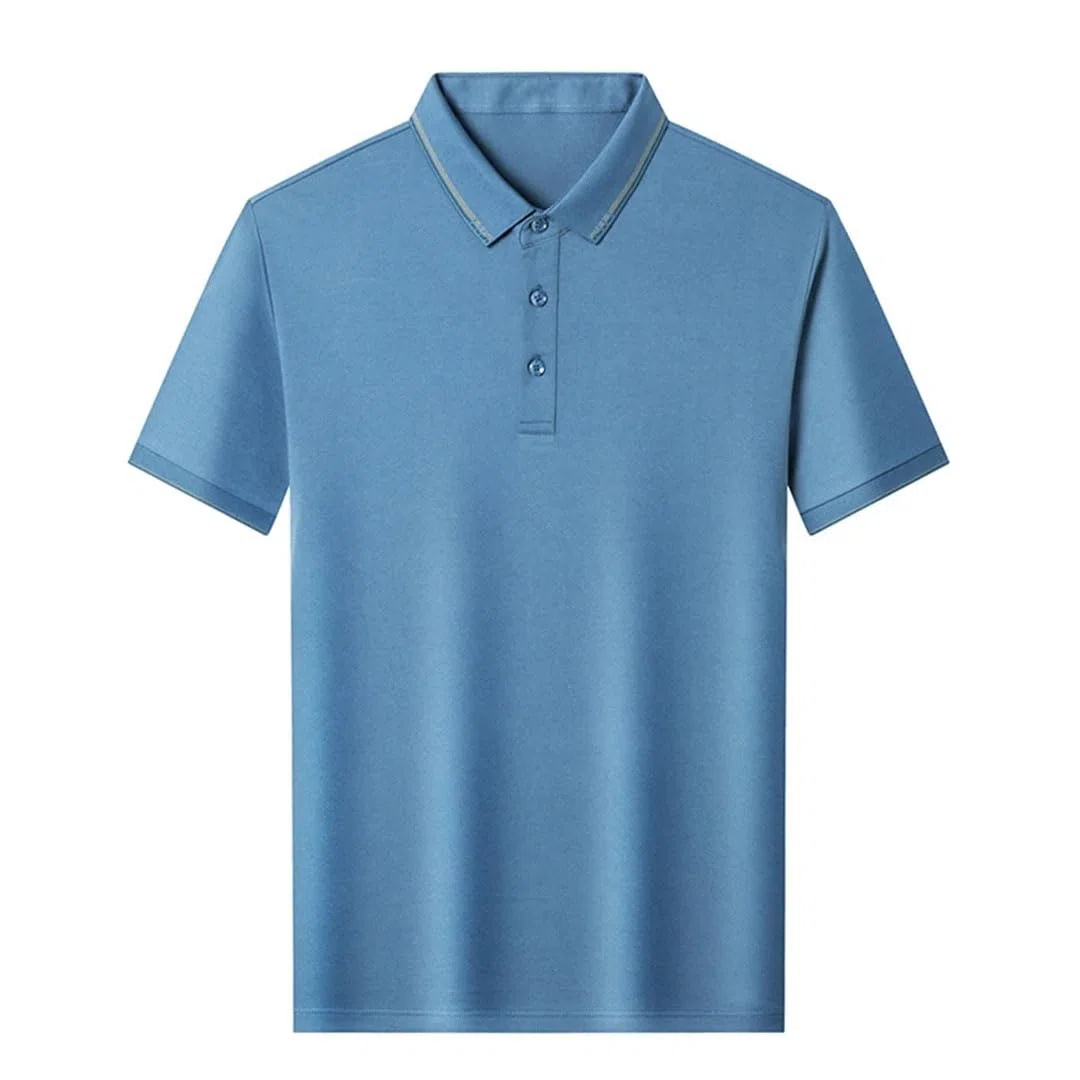 Polo clásico de manga corta con solapa y media manga para hombre, color liso, blanco, 4XL