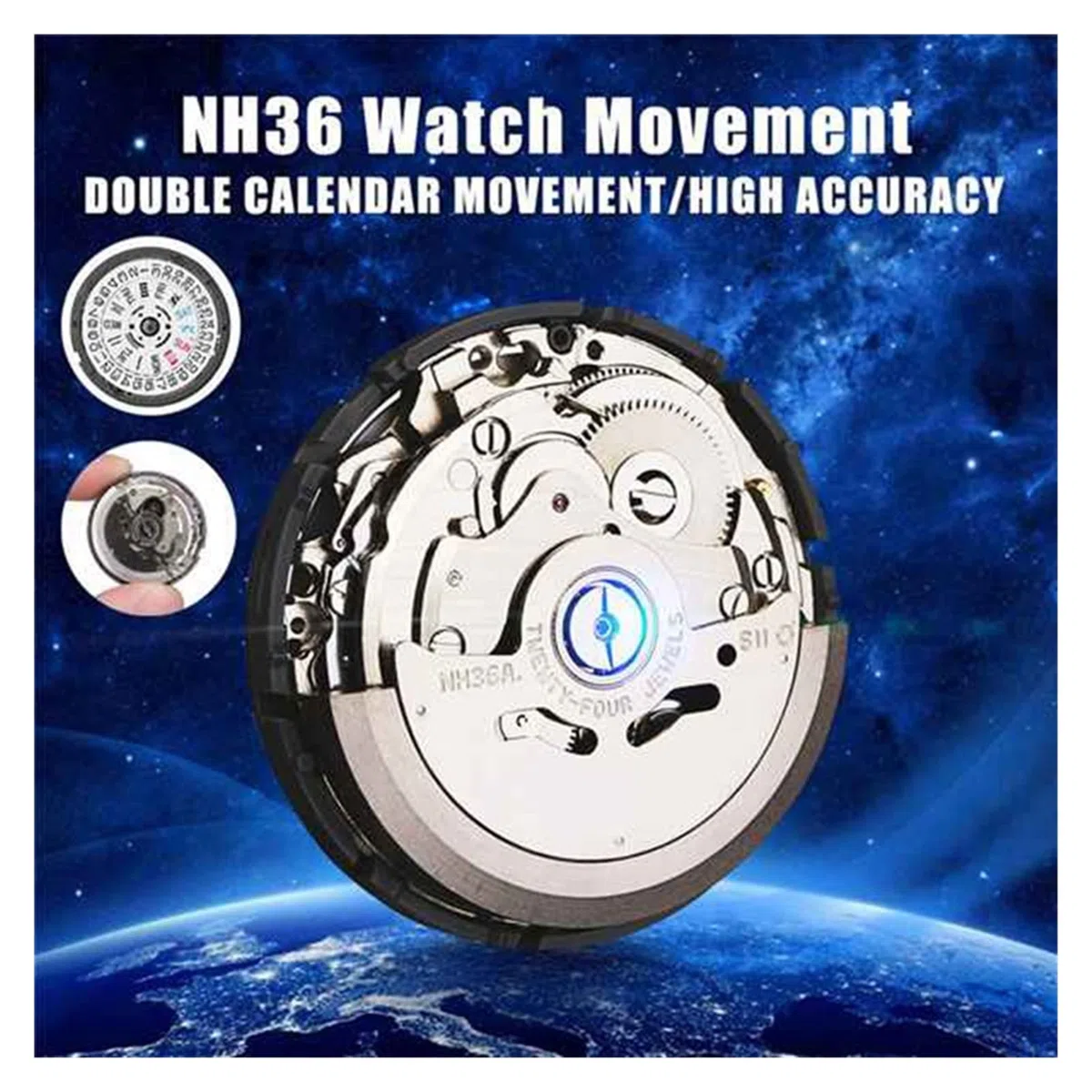 Movimiento de Reloj mecánico automático, Movimiento de Reloj mecánico para Hombre, Movimiento NH36, repuestos para Relojes, Kit de reparación de Relojes,