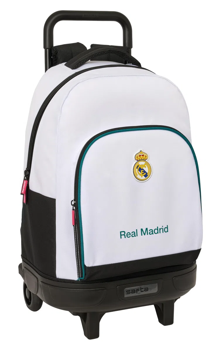 REAL MADRID EQUIPACIÓN 26/27 - Mochila Grande con Ruedas, Compacta, Extraíble, Ideal para Niños de Diferentes Edades, Cómoda y Versátil, Calidad y Resistencia, 33x22x45 cm