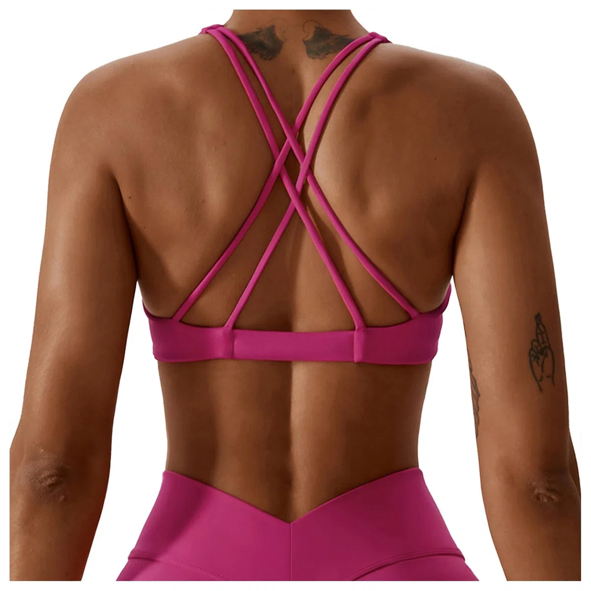 Seamless Yoga Top Skin Feel for Women Backless Sports Bra for Running Fitness Bralette, Black, M