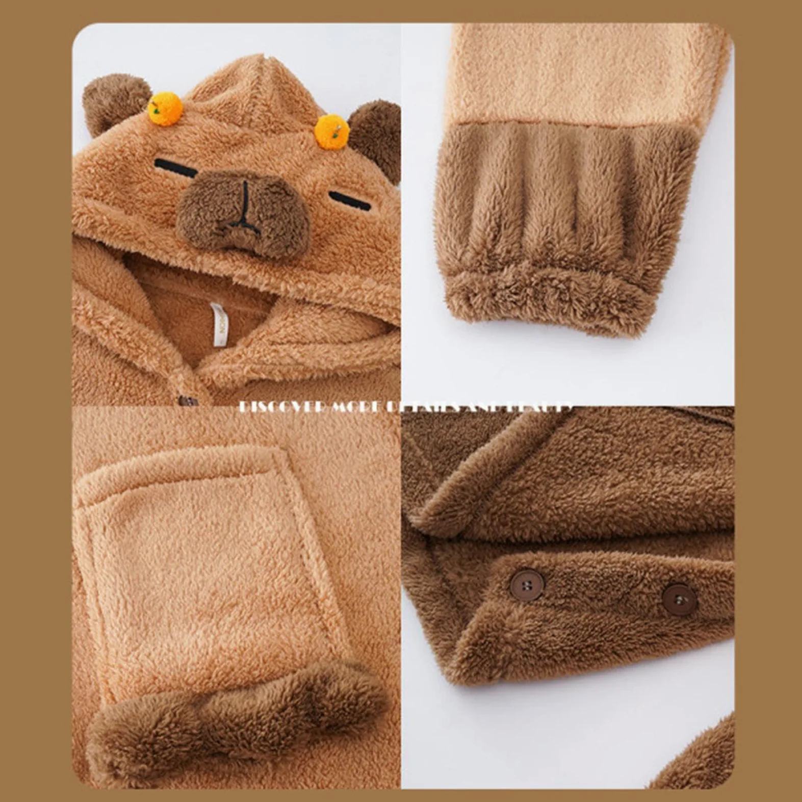 Pijamas Capybara Unisex para Adultos para Cosplay, Adulto Capybara Pijamas Capybara Anime Disfraz Disfraz Disfraz Capybara Ropa de dormir Sleepwear Para Cosplay, Niño