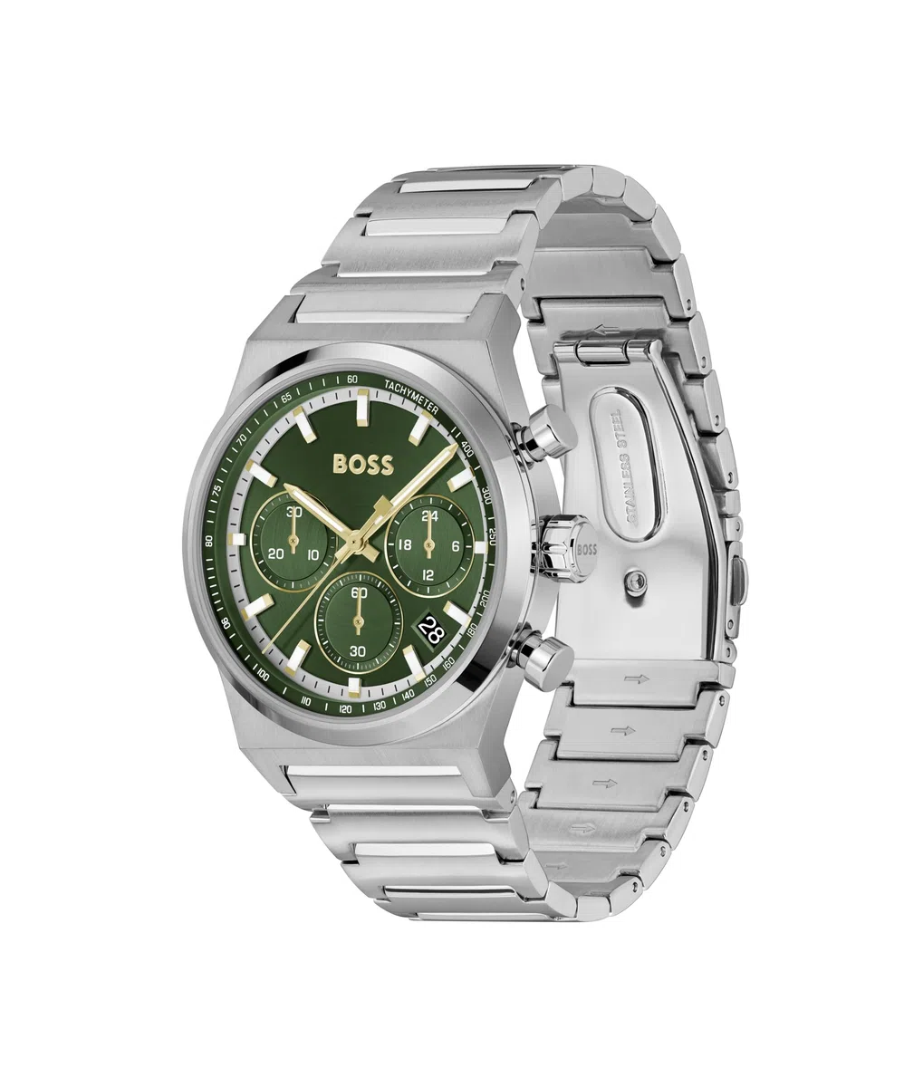 BOSS Reloj Cronógrafo de Cuarzo para Hombre Colección Candor Chrono - Disponible con Pulsera de Acero Inoxidable, Correa de Cuero o de Silicona