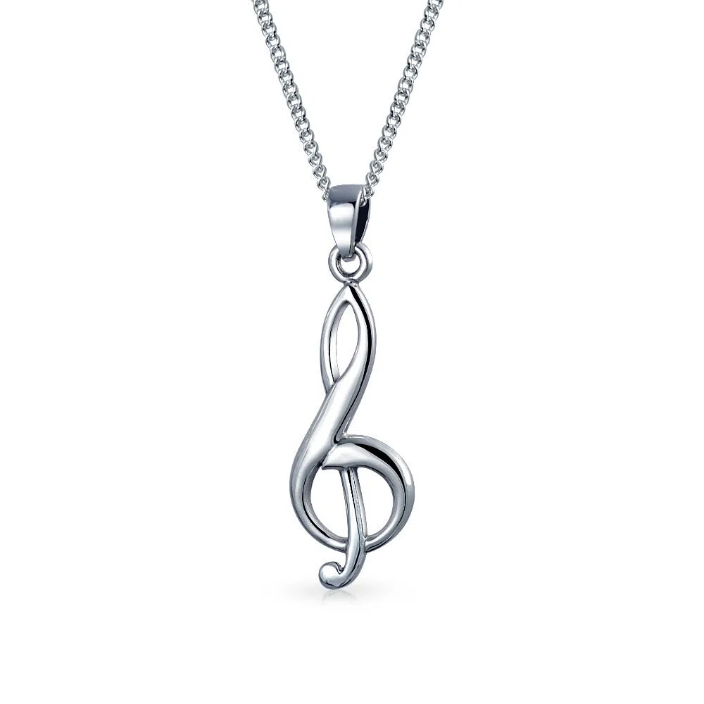 Bling Jewelry Conjunto De Joyas De Plata Esterlina .925 Con Pendientes De Notas Musicales Y Collar Colgante Para Mujeres Adolescentes