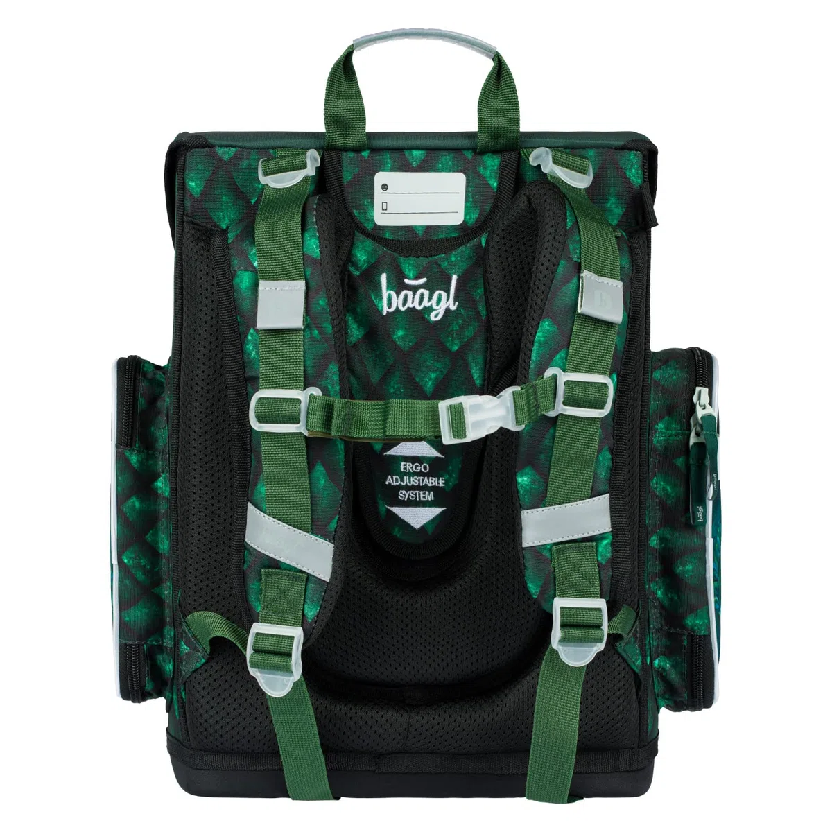 Baagl Mochila escolar para niños y niñas para 1ª clase (o 2ª clase), mochila escolar Ergo para niños y niñas, mochila escolar ligera con correa para el pecho, dragón, 39 x 27 x 17 cm, De moda