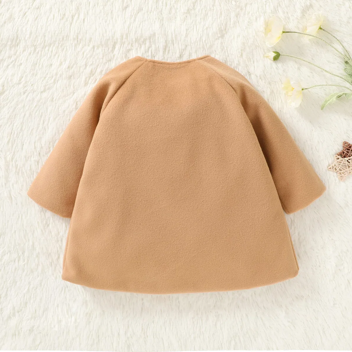Abrigos para bebé 2018 Otoño Invierno Niño Niña Capa Botón Chaqueta Ropa Ropa Bebé Ropa Exterior Ropa Bebé Abrigo Caqui 6-12M, Abrigo caqui, 6-12 Months