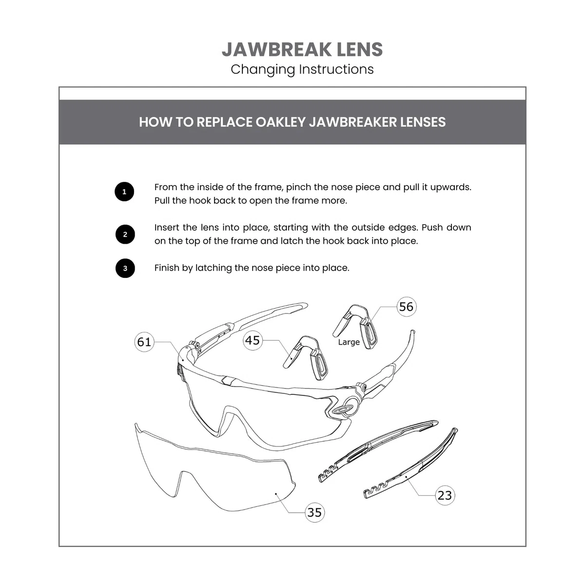 Oakley Lentes de repuesto originales Jawbreaker para hombres y mujeres + paquete + kit iWear de diseñador