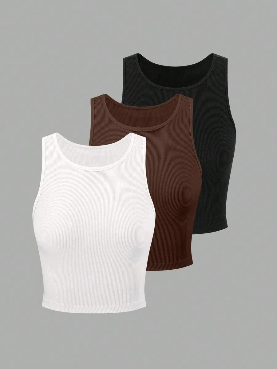 Toochki Camiseta corta para mujer, camiseta deportiva deportiva estilo occidental, informal, de algodón, paquete de 3 unidades