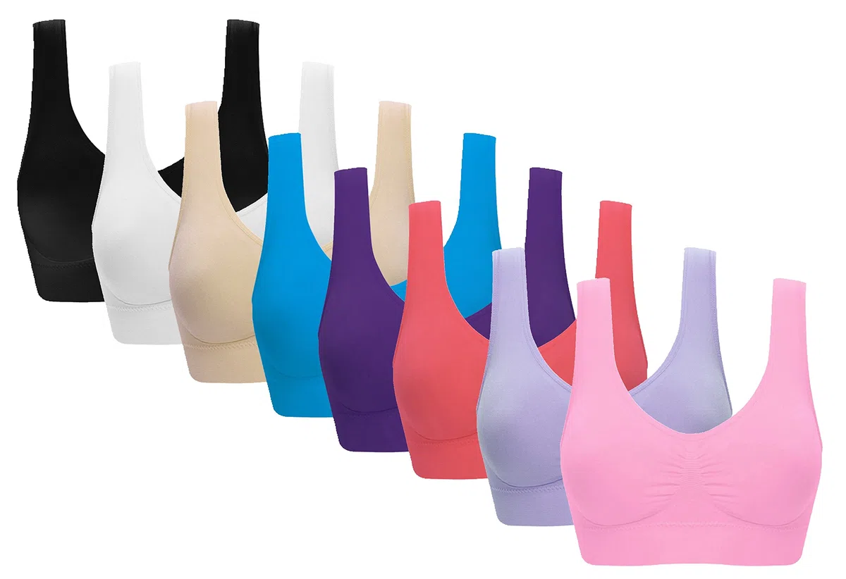 Vermilion Bird Paquete de 3 brasieres Deportivos cómodos sin Costuras con Almohadillas extraíbles para Mujer