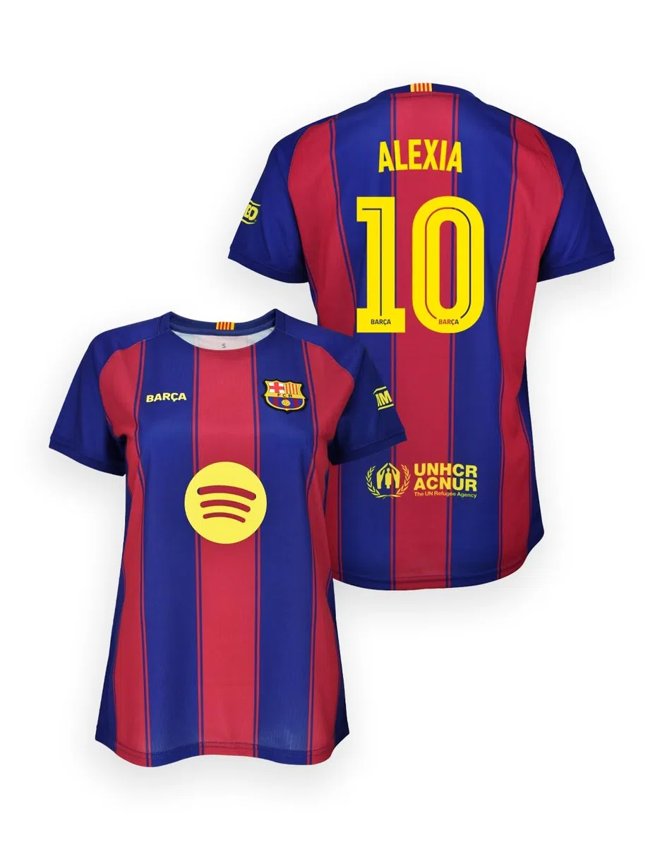 FC Barcelona FCB Camiseta Alexia 2025-26 para Mujer – Réplica Oficial(Alexia) Tallas Mujer Disponibles: XS, S, M, L, XL