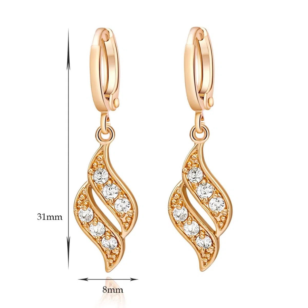 AMDXD Pendientes de aro de oro au750 de 18 quilates para mujer, con moissanita, oro amarillo 750, pequeños