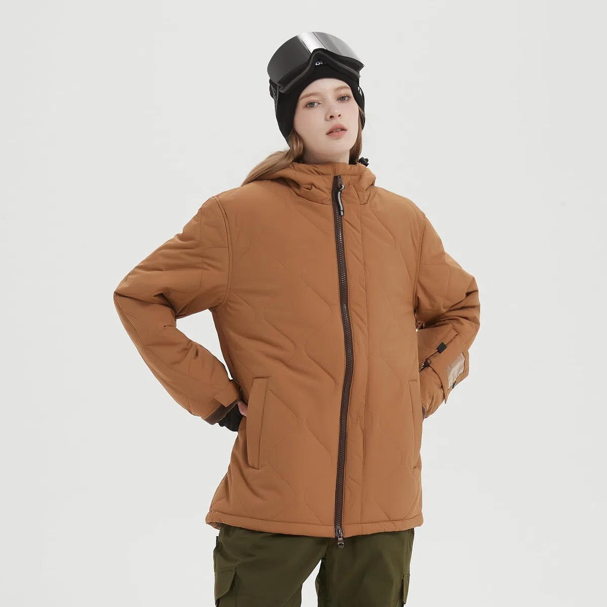 Bluemagic Chaqueta de Esquí Cálida para Mujer, Chaqueta con Capucha para Nieve, Ropa Térmica de Invierno para Exteriores, Abrigo Transpirable Cálido a Prueba de Viento