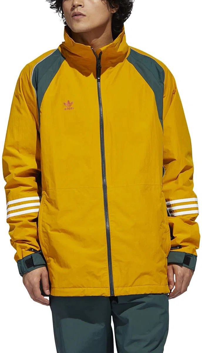 Adidas DNA 10K Snowboard Jacket Mens Sz M Legend Gold/Mineral Green/White