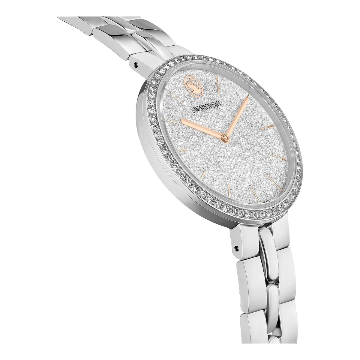 Swarovski Cosmopolitan Collezione Orologio, Swiss Made, Bracciale in Metallo, Tonalità Argento