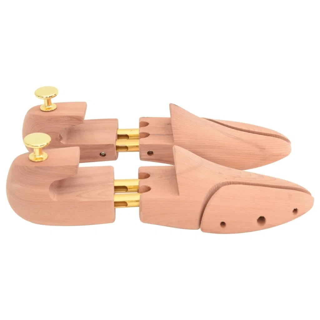 Horma de zapatos de madera maciza de cedro con calzador ajustable para la UE 38-39, dilatador de zapatos y moldeador de zapatos planos, cuida, ensancha, moldea y protege contra arrugas y
