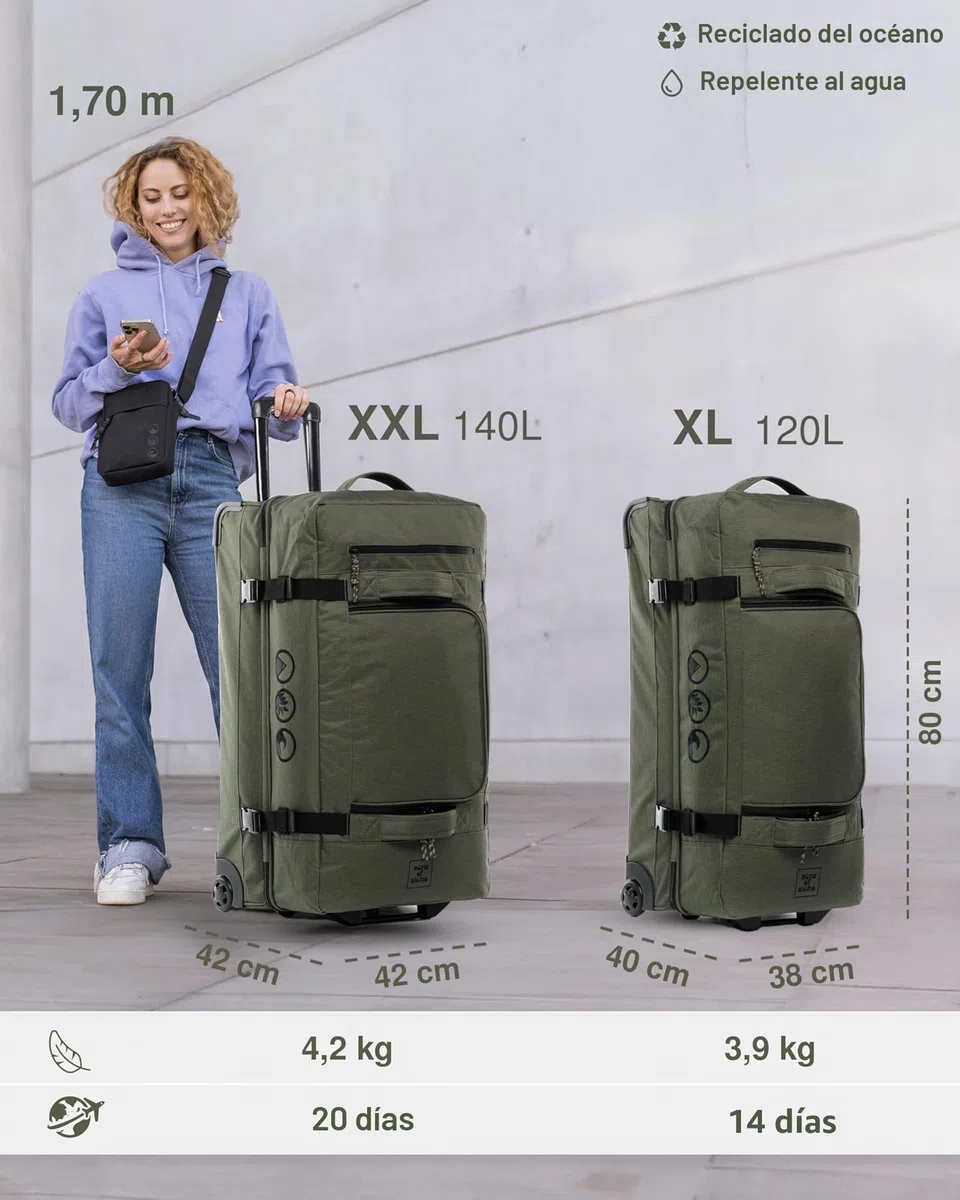 Gran Bolsa de Viaje con 2 Rollos de Kane Trolley Maleta de 80 cm Bolsa de Deporte Grande Trolley de Viaje