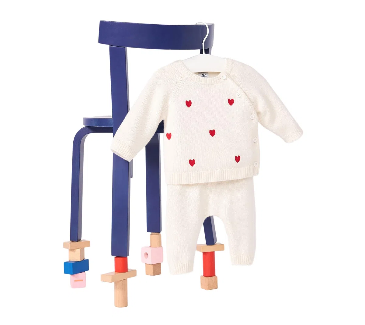 Petit Bateau Ensemble 2 Pièces Bébé En Tricot Et Cœurs Brodés A0dts01 Ropa DÍA Unisex bebé (Pack de 1)