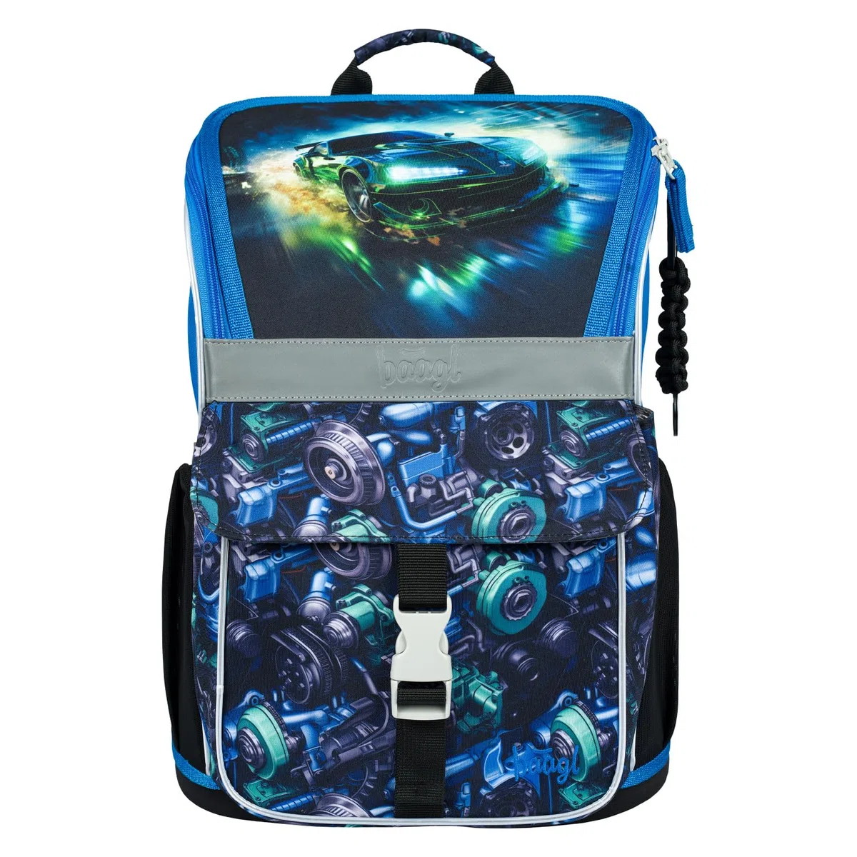 Baagl Juego de 5 Mochilas Escolares para niños y niñas (Mochila Escolar Zippy para Primer Grado, Estuche, Bolsa de Gimnasio, Delantal, Bolsa para el Cuello), Mochila Escolar ergonómica, 18 L