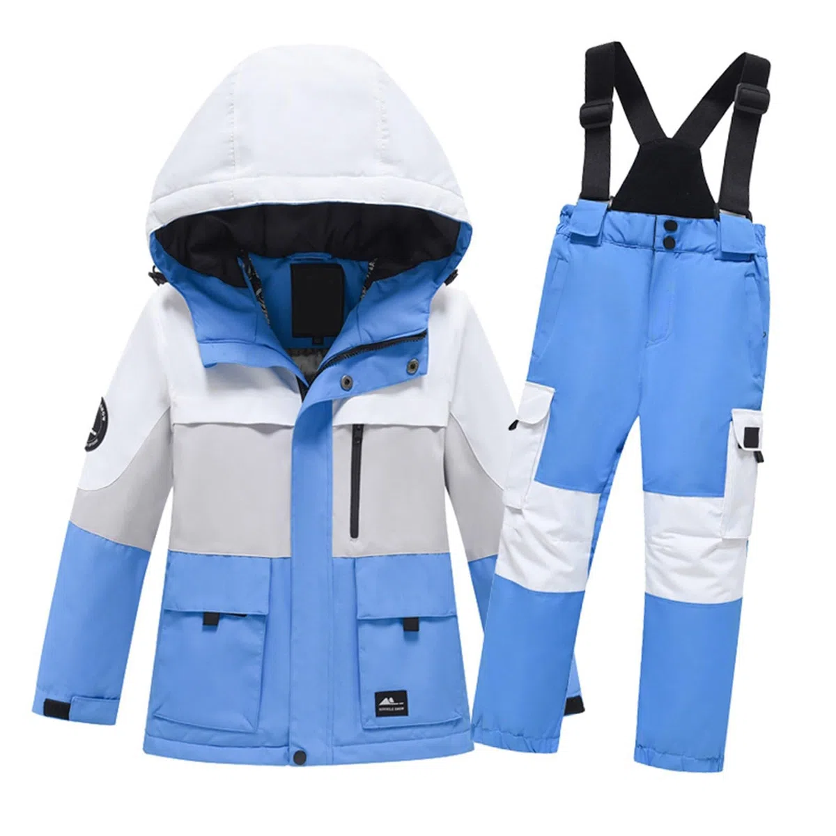 Ropa de ratón para bebé traje de esquí para niños y niñas y niñas, estampado de manga larga, terciopelo grueso, cálido, resistente al viento y al agua, parte superior y pantalón, ropa de bebé de 2