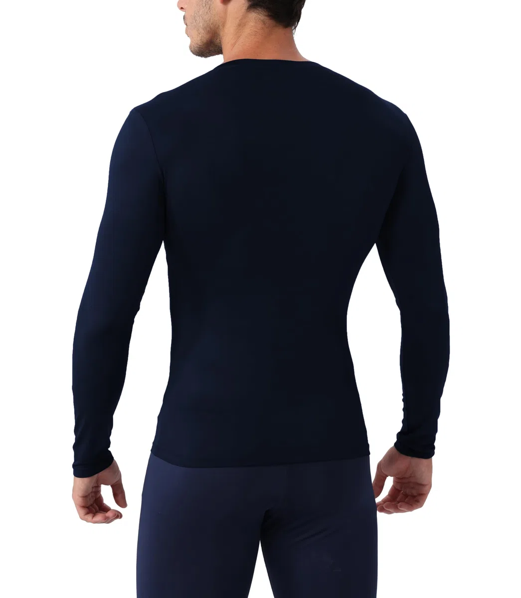 Camiseta de compresión para hombre, cuello en V, manga larga, camiseta de entrenamiento, fresca, para gimnasio, deportes activos, capa base