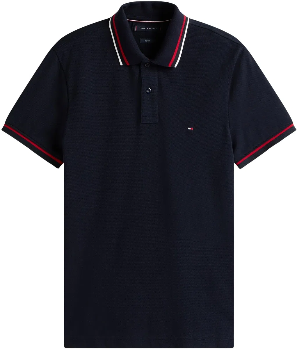 Tommy Hilfiger Polo de Manga Corta Hombre Cuff Interest Slim Fit