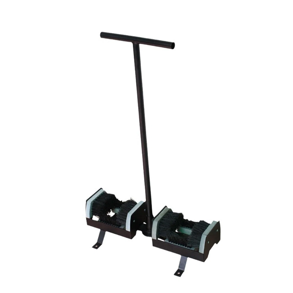 Limpiador de botas resistente con mango de doble cepillo, limpiador de zapatos para exteriores, para granjas, jardines, obras de construcción