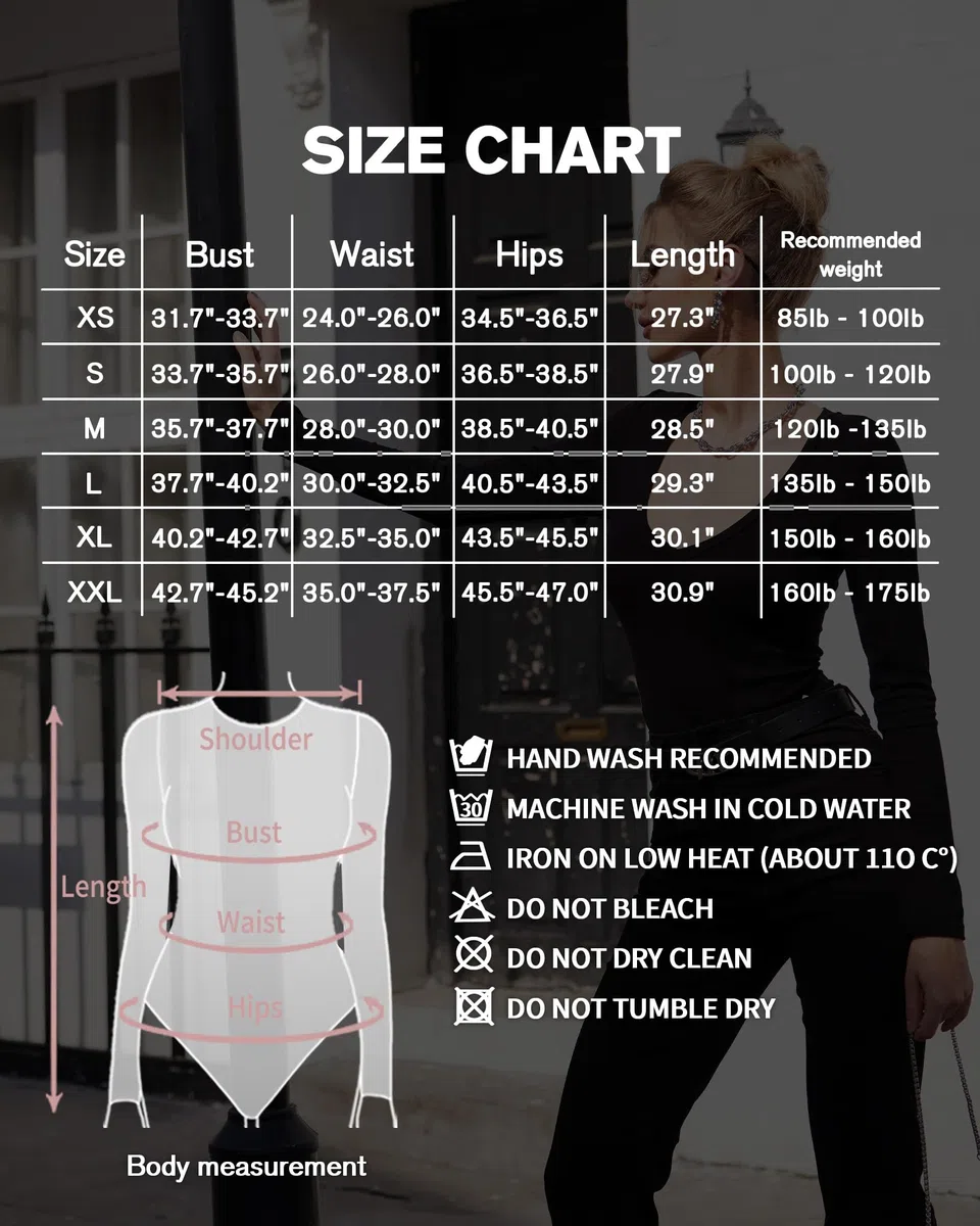 MANGOPOP Body de manga larga para mujer, sexy, cuello en V, ajustado, para otoño y salir