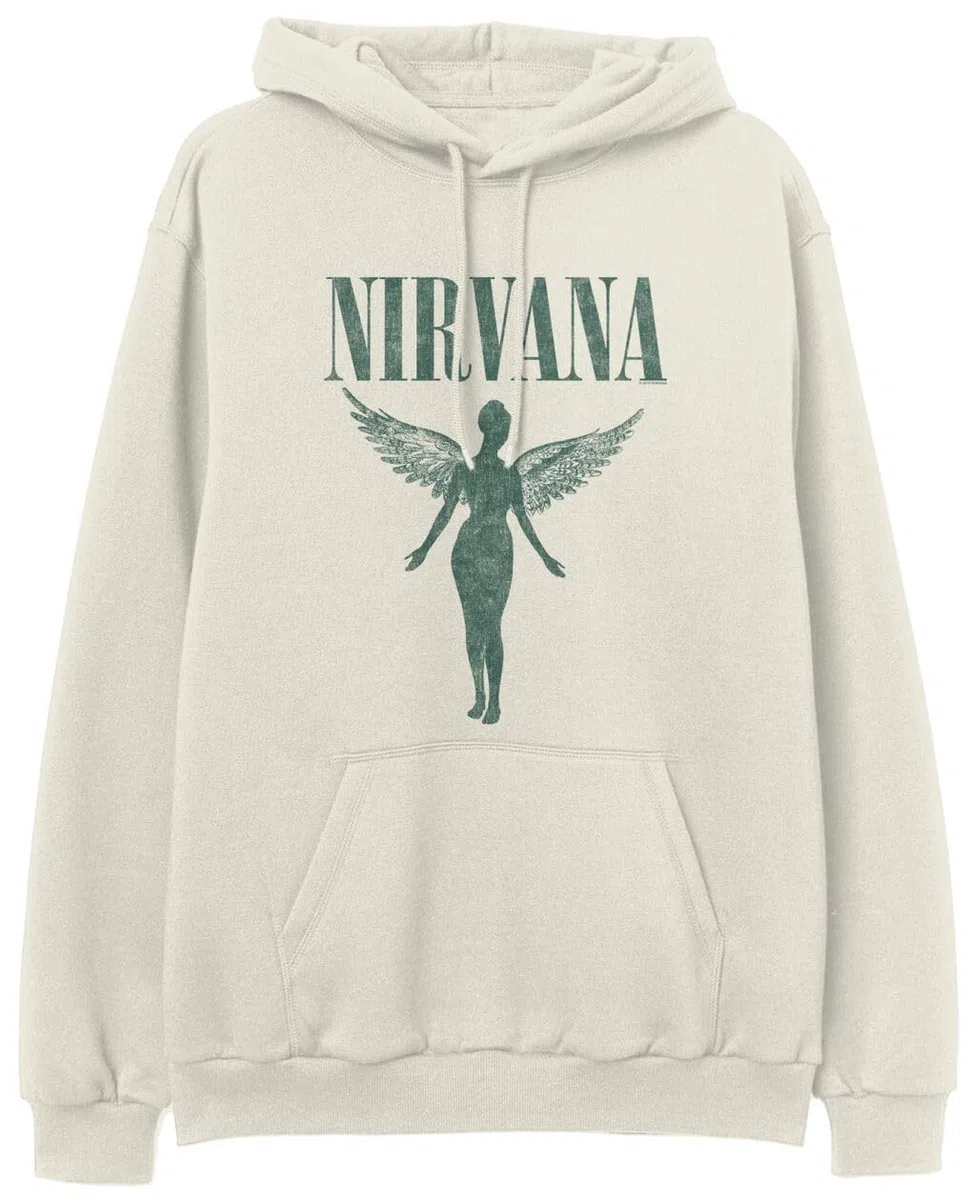 Nirvana Angel Hombre Sudadera con Capucha Beige 80% algodón, 20% poliéster Regular